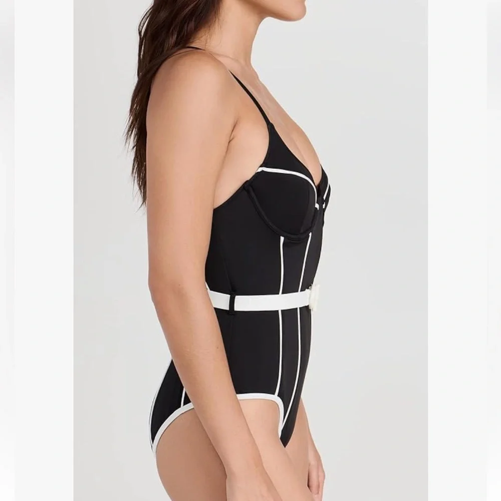 New! Solid & Striped The Veronica Blackout One Piece Swimsuit Small